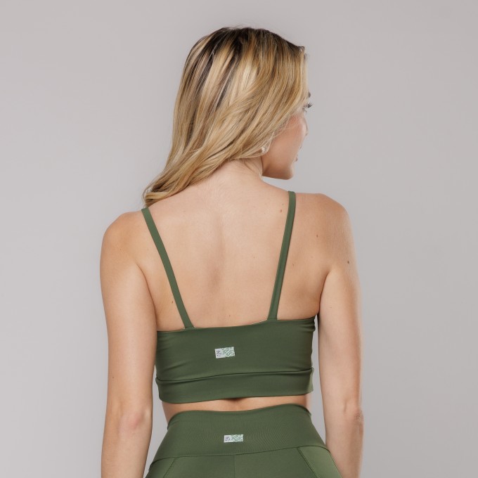 Top Fitness com Alças Finas Verde Escuro